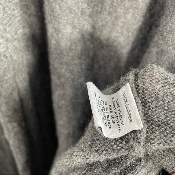 Turkish T Dark Gray 100% Cashmere Long Open Front Sweater Cardigan One Size - Picture 8 of 12